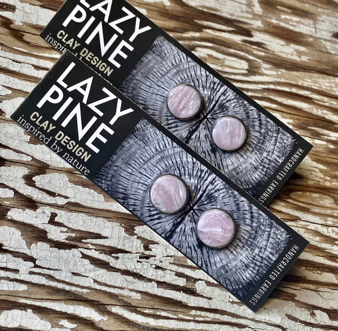 Pink Quartz Framed Stud Set