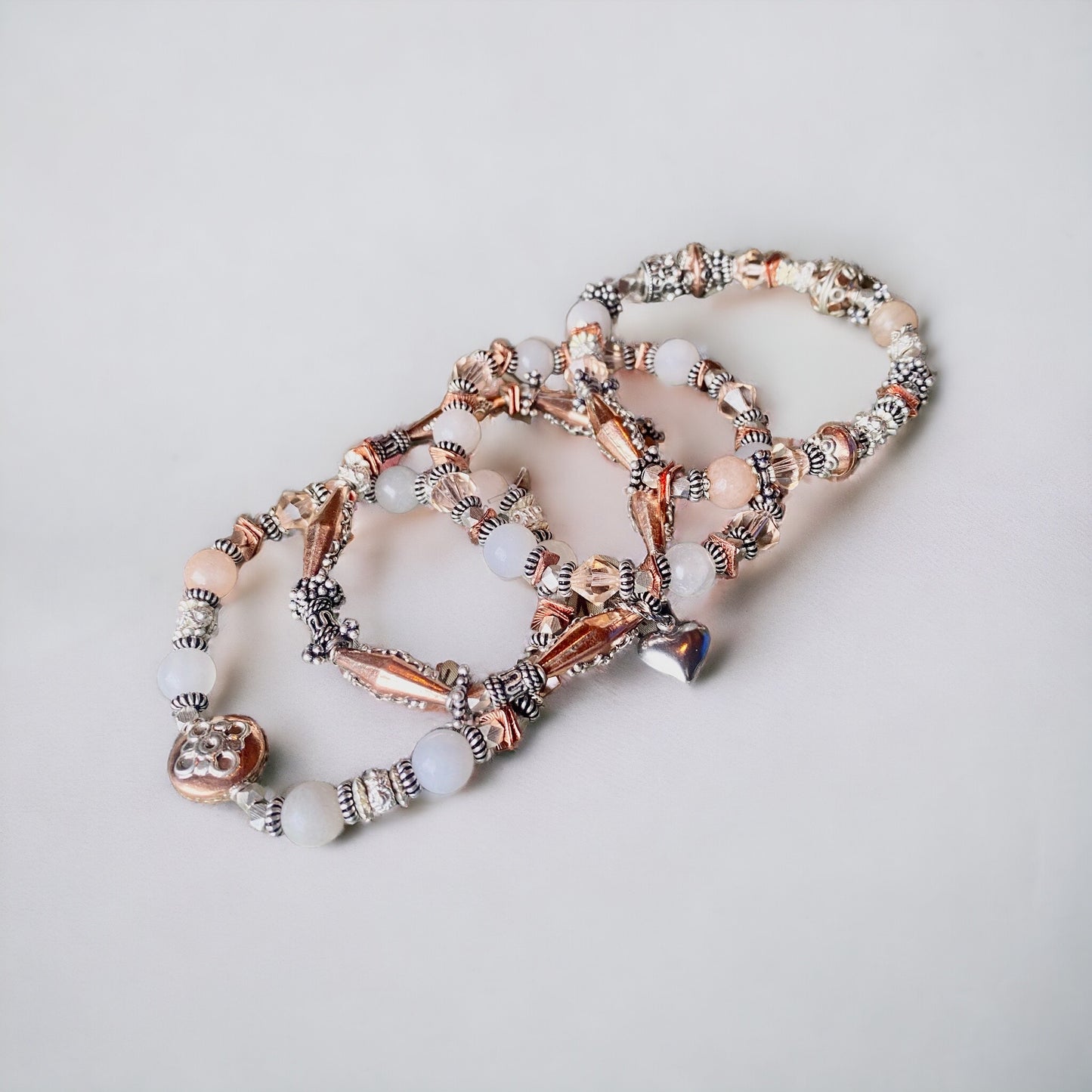 Quartz & Copper Stacking Bracelet Set.