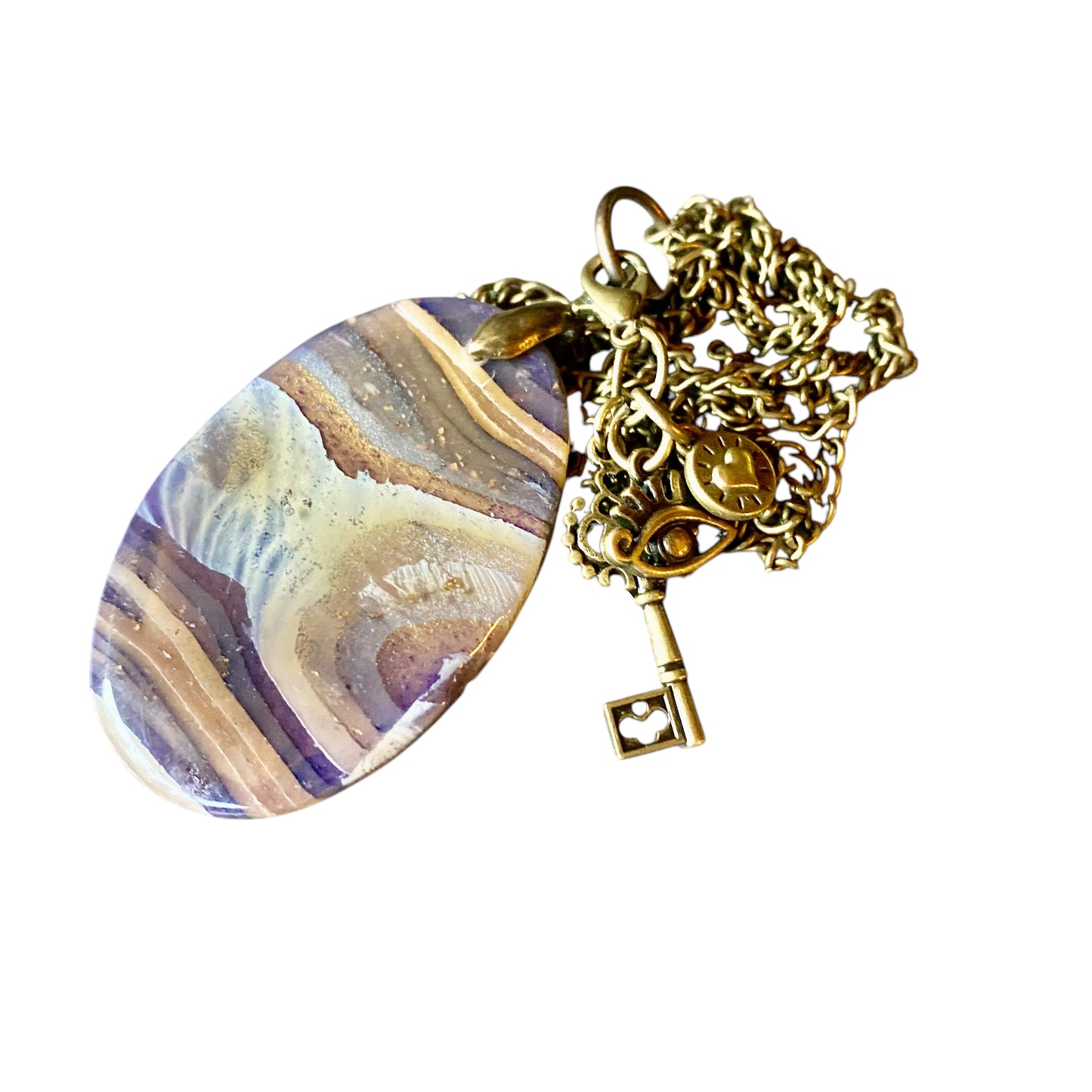 Dessert Agate Bronzed Pendant Set