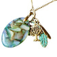 Emerald Green Marble Bronzed Pendant Set