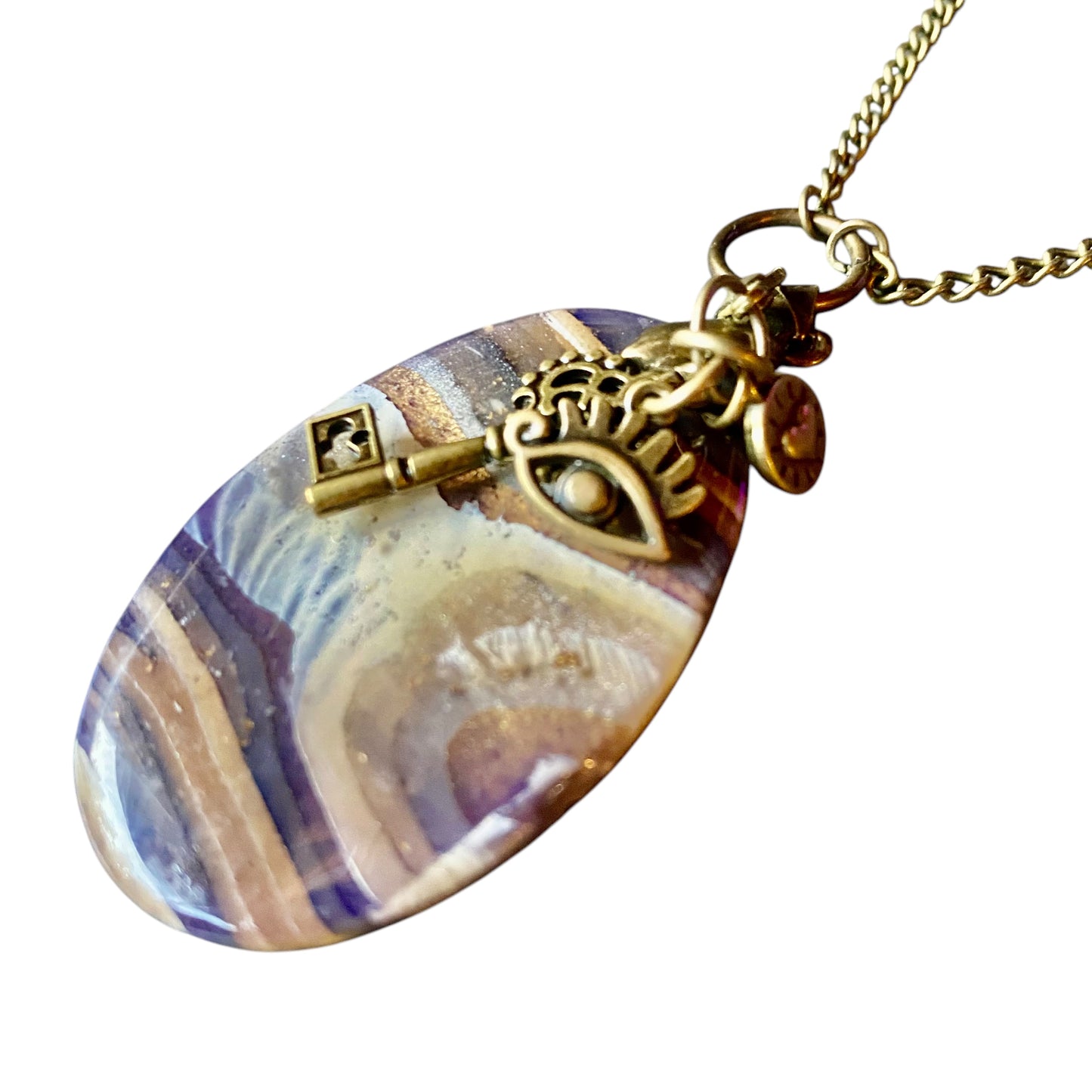 Dessert Agate Bronzed Pendant Set